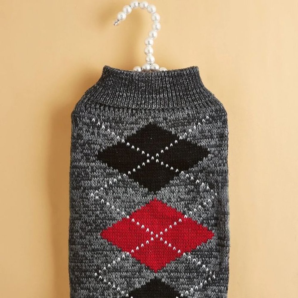 Geometric Pattern Pet Sweater (XS) for Dogs or Cats